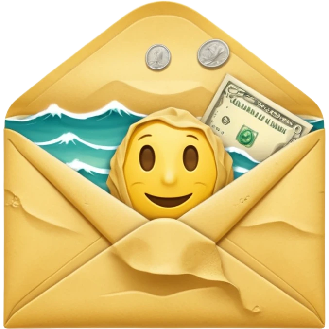 un sobre de dinero playero emoji