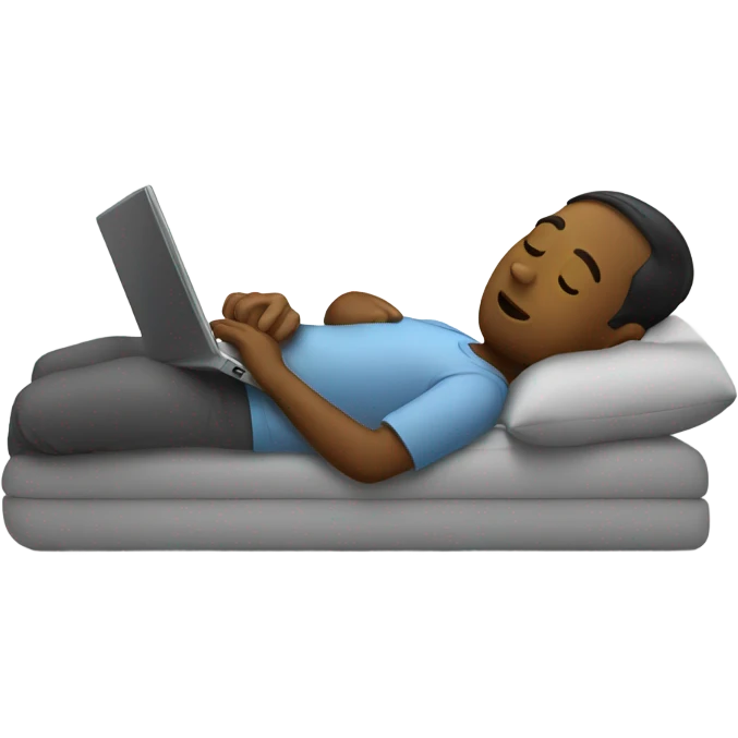 laying down with laptop emoji