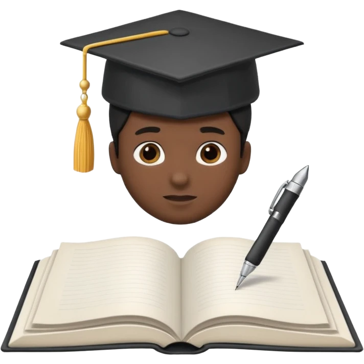 "A white open book,The pen should be positioned as placed exactly in the center between the pages.  if held by a right-handed person - meaning the direction is reversed compared to a left-handed grip. The pen should be uncapped, and the cap placed behind it." emoji