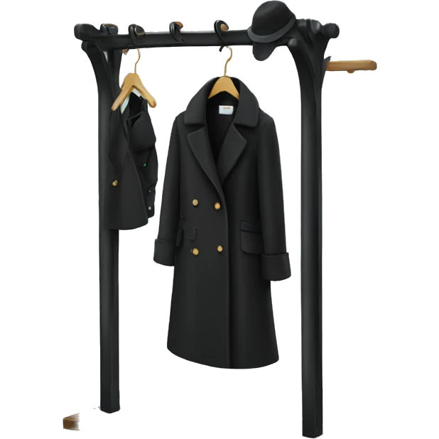coat rack with black dress emoji