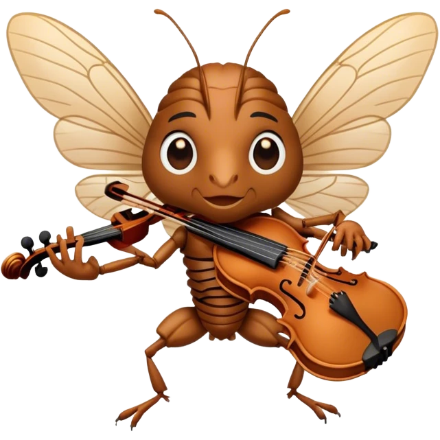 cicada playing violon  emoji