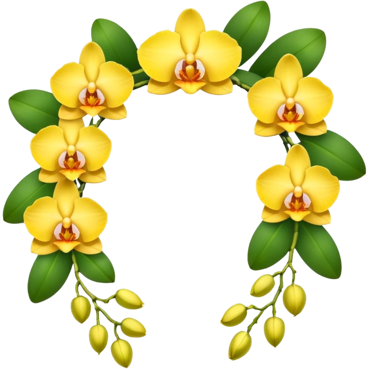 Yellow orchid flower of indian wedding garland emoji