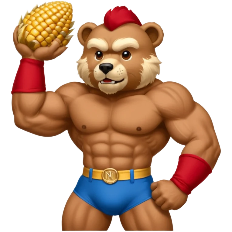 Can you create a emoji of threw Nebraska Cornhusker mascot sitting on top of the UCLA Bruin mascot emoji