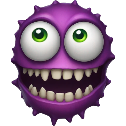 Monster teeth looking creepy eye emoji emoji