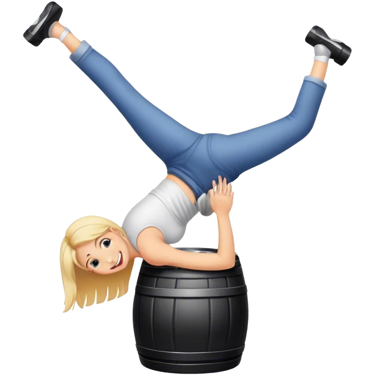 Girl doing kegstand emoji