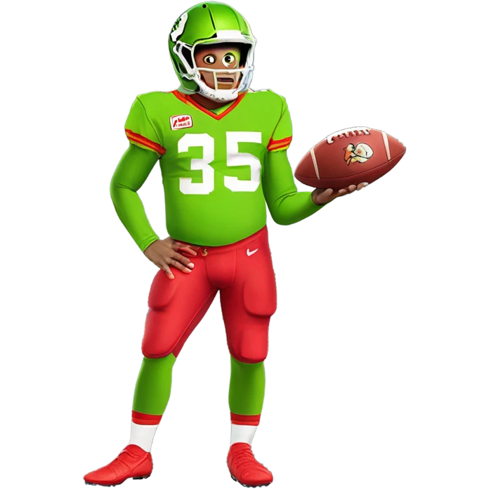 Patrick Mahomes dressed as Kermit the frog emoji