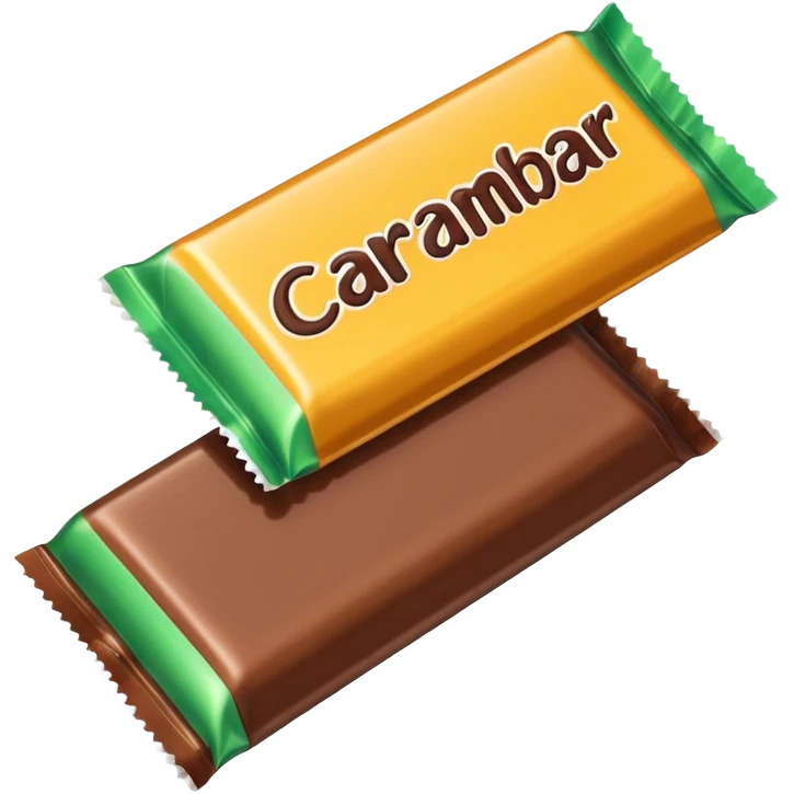 Carambar candy bar with packaging open at both ends emoji