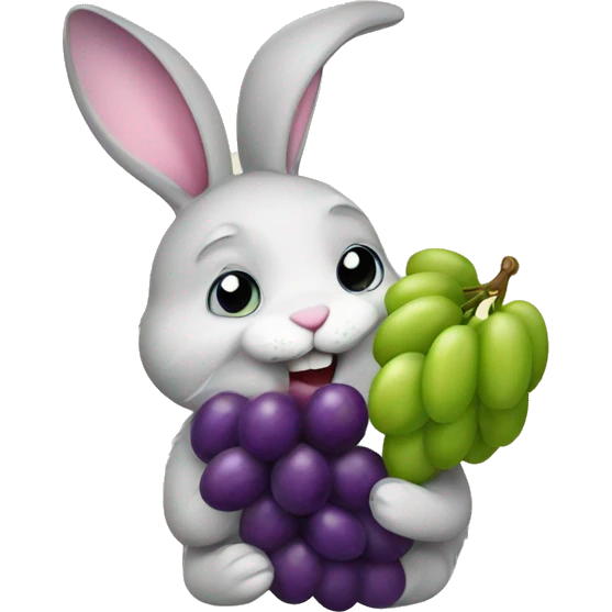 Bunny eating grape emoji