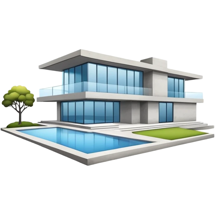 expensive, modern house emoji