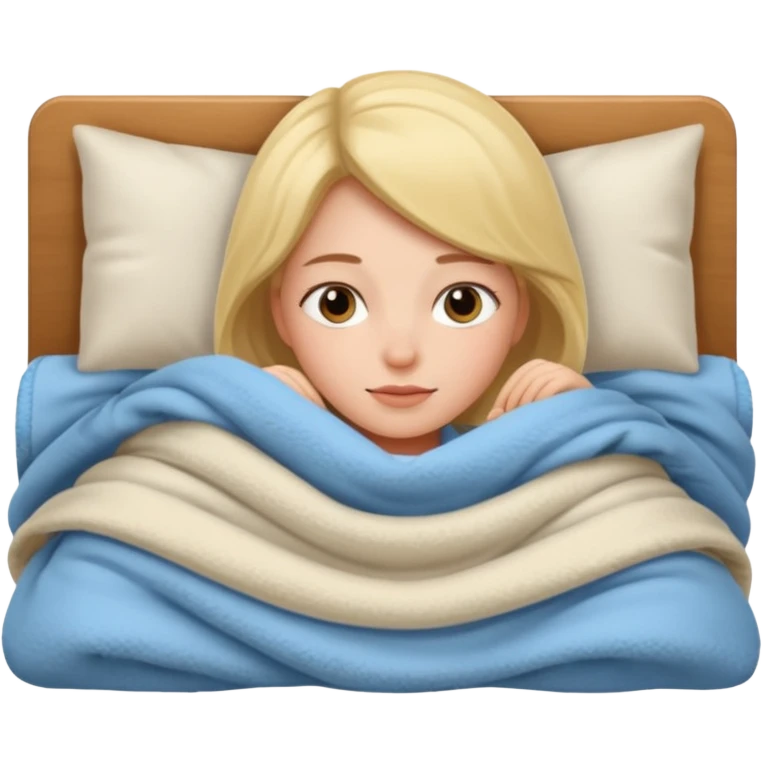 girl lying cosy in bed emoji