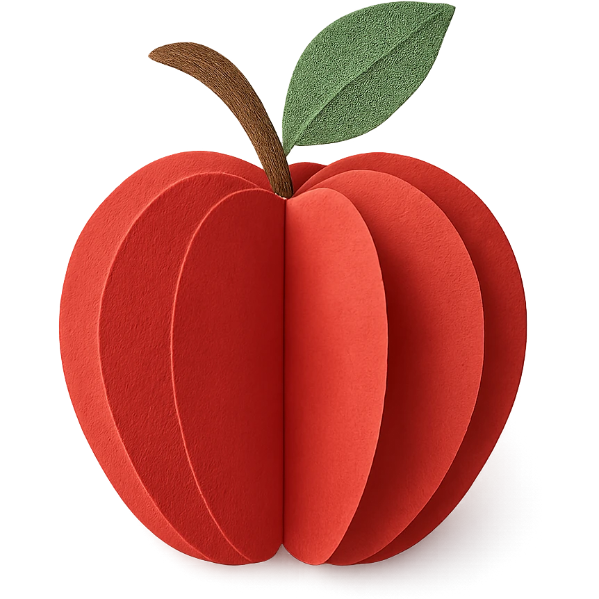 paper craft style red apple emoji