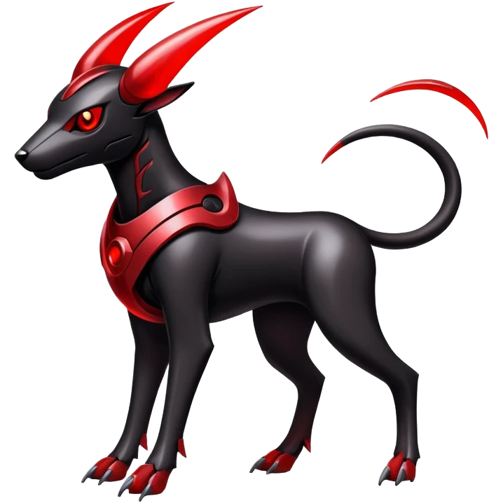 Shiny Gothic Exotic Futuristic Houndoom-Genesect-Pokémon-Fakémon-hybrid-creature emoji