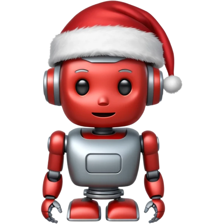 silver color robot a santa hat  emoji
