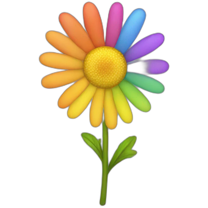 Rainbow daisy emoji