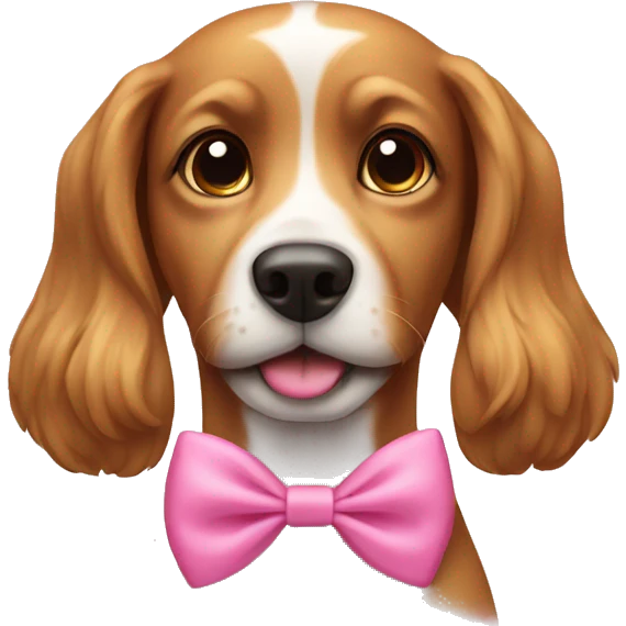 dog wearing a pink bow emoji