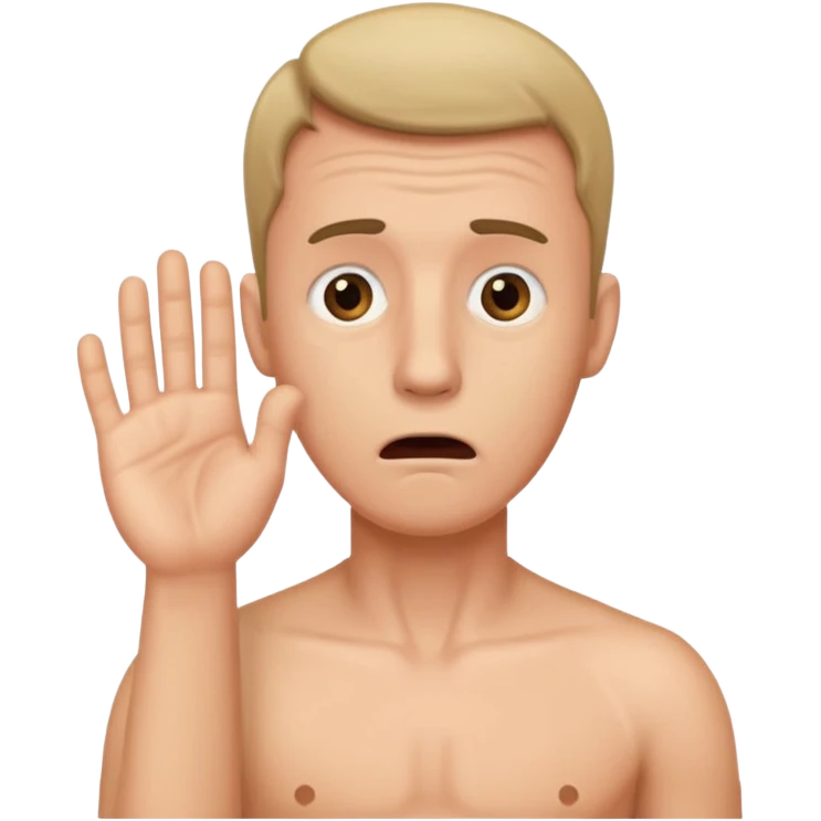 Guy scared to touch a penis  emoji