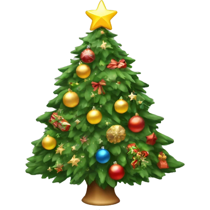 Fully decorated Christmas tree emoji