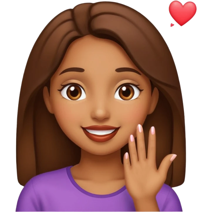 brown girl sending a kiss emoji