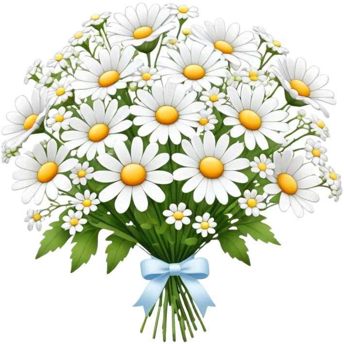 daisy and babies breath bouquet  emoji