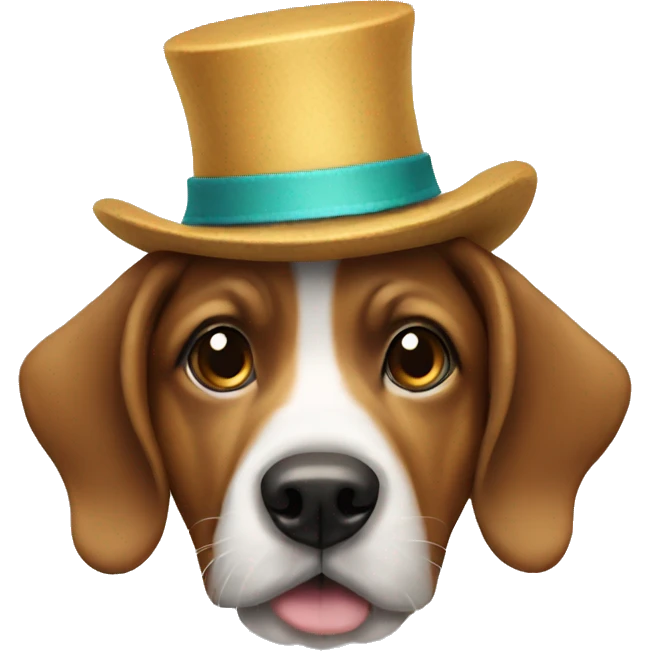 Dog with a funky hat emoji