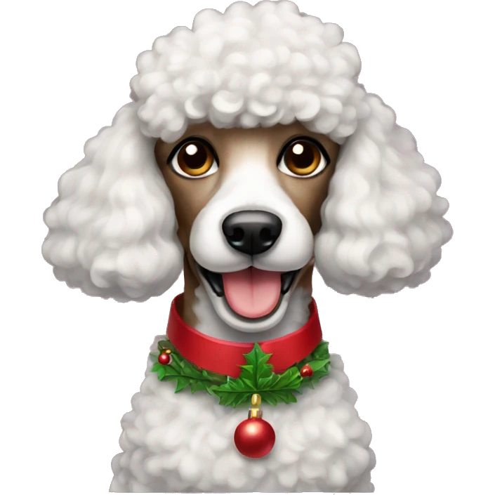 christmas poodle dog emoji