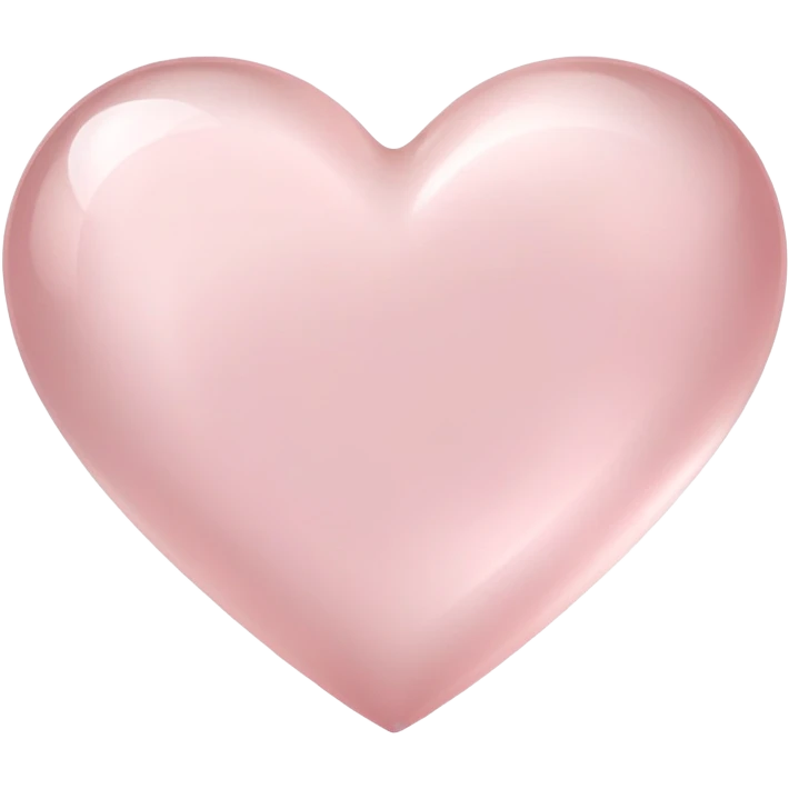 Rose quartz heart with soft pink color and smooth polished surface showing gentle translucency emoji