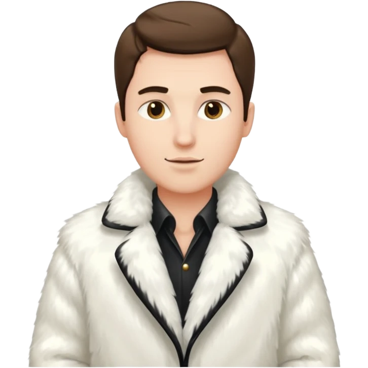 luxary white fur coat man emoji