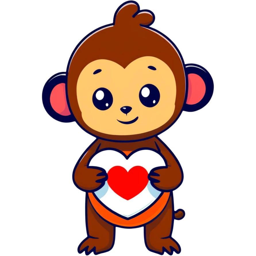 Cheburashka holding a heart in its hands emoji