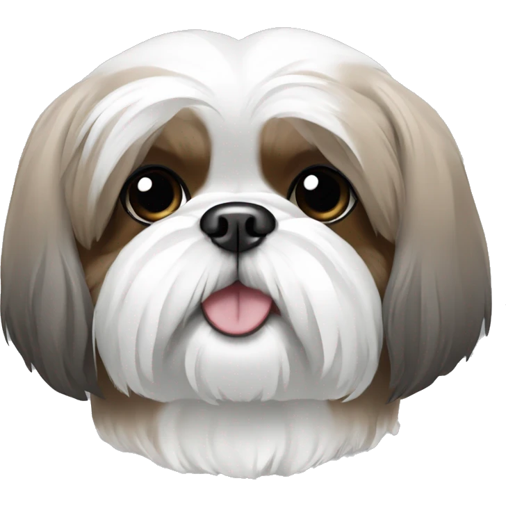 shih tzu dog in white brown grey emoji