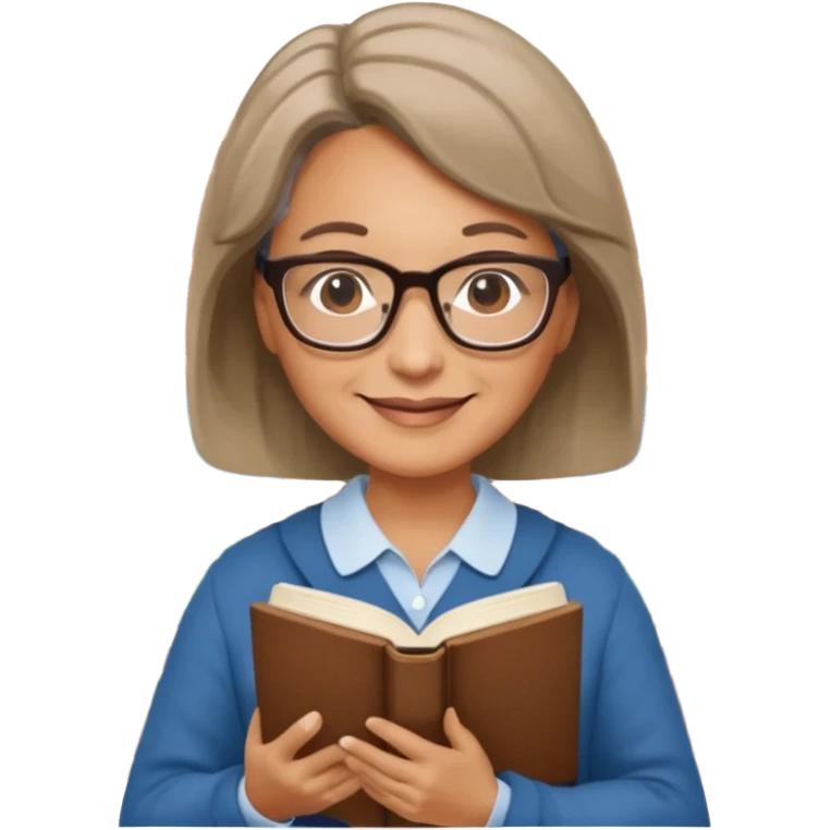middle aged, The wise librarian emoji