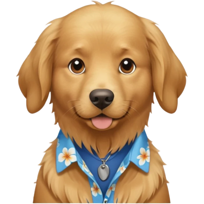 Goldern Dog – wearing blue aloha shirt emoji