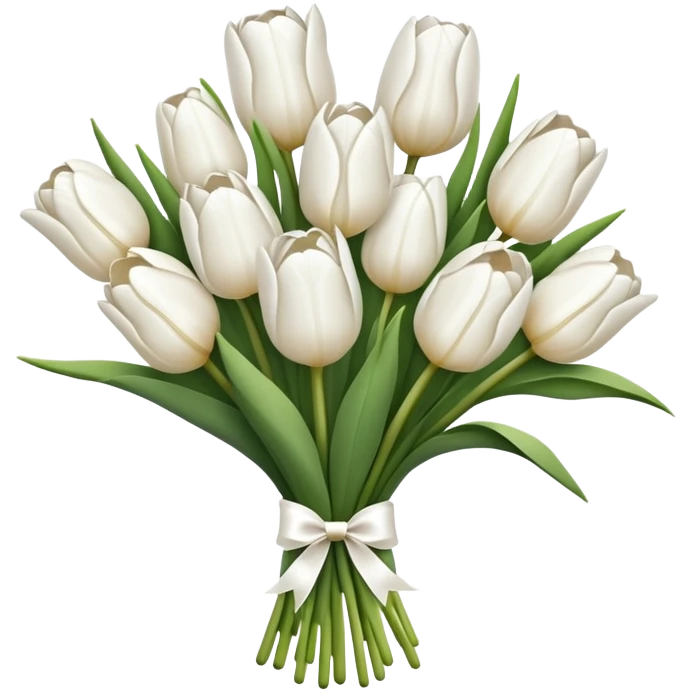 white tulip bouquet  emoji