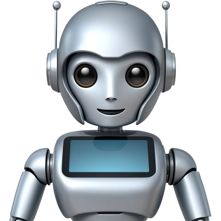helpful robot assistant with a screen face emoji