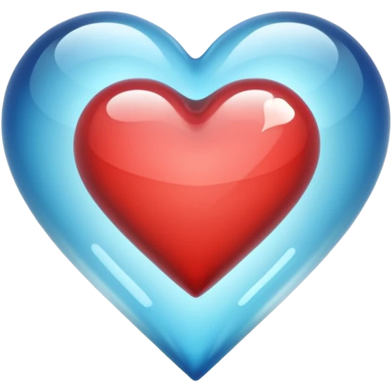 liquid glass heart transparent emoji