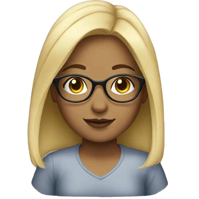 Blonde girl with glasses emoji