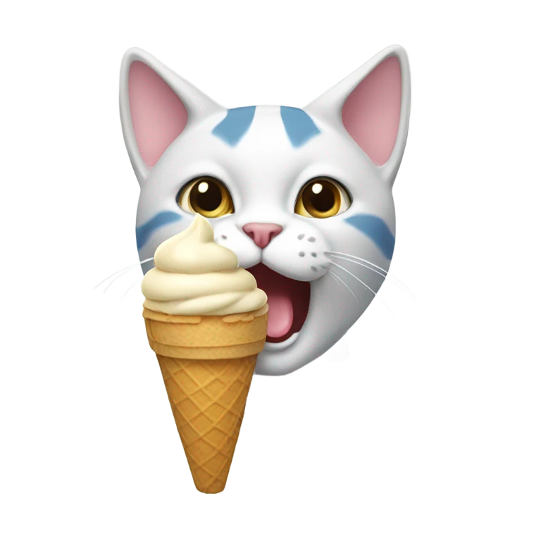 Cat eating ice cream emoji