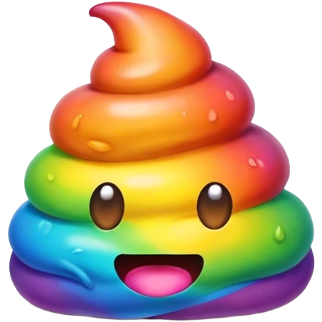 a rainbow poop emoji monster emoji