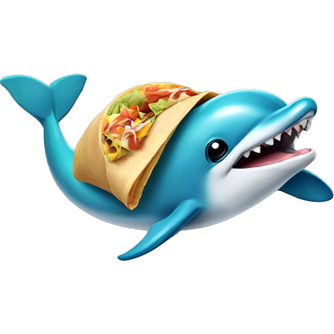 a dolphin eating a burrito emoji