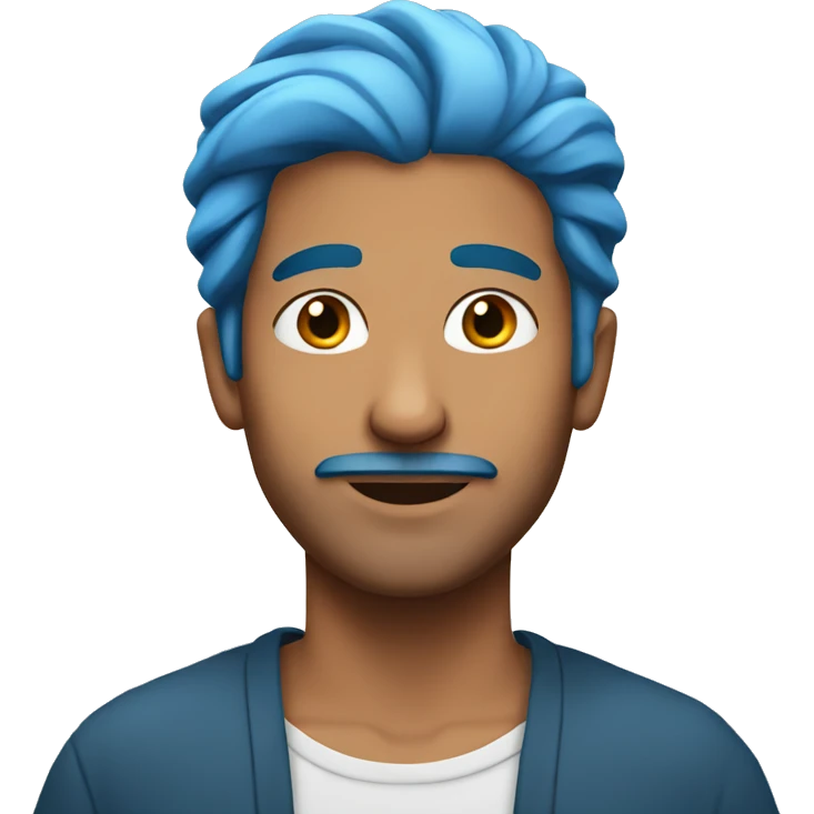 arabic man with blue hair emoji