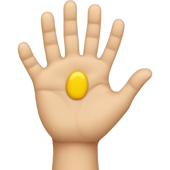 Hand with 3 fingers yellow emoji