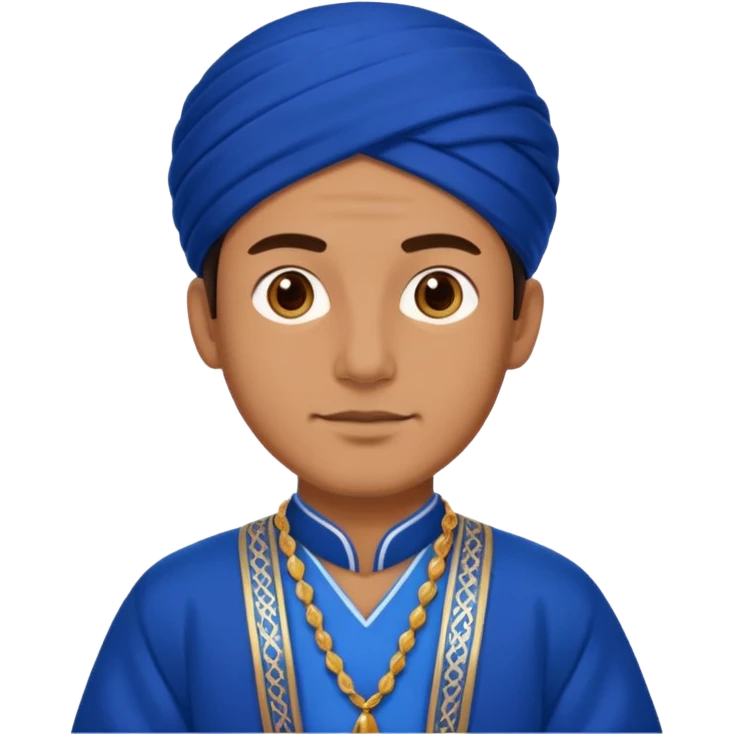 blue tradationals clothe  with man emoji