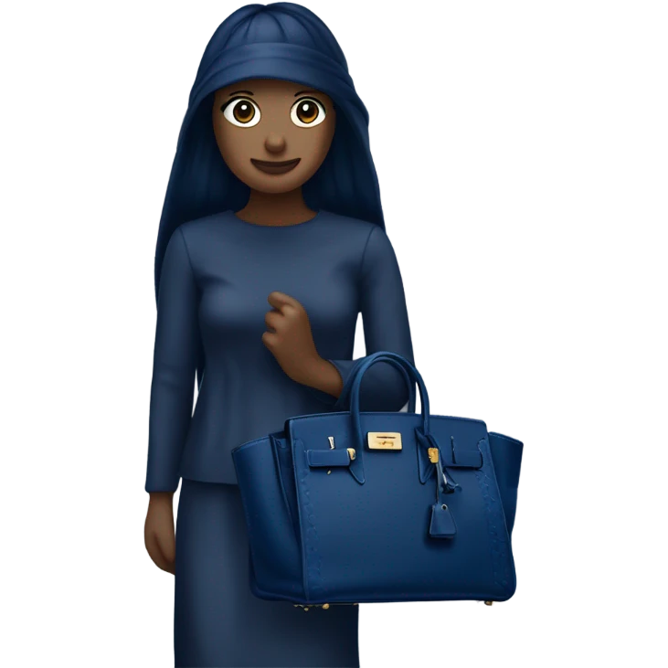 Just a dark blue birkin on it’s own not a person and only one birkin emoji