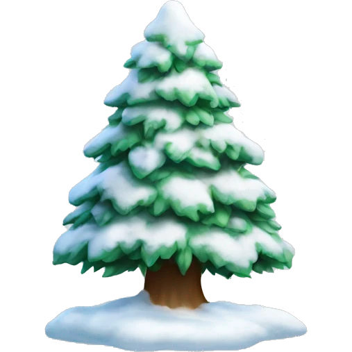 Snow covered christmas tree emoji