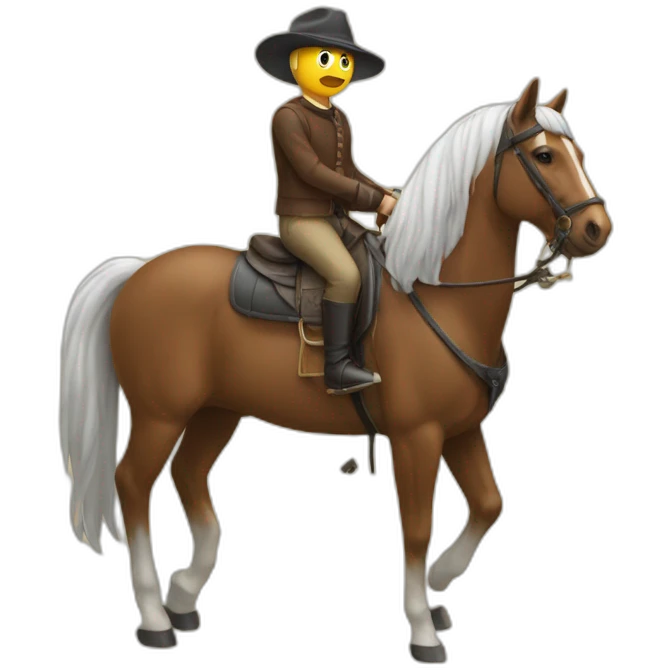 Chat sur un cheval emoji