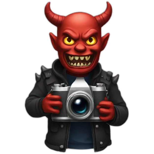 demon with camera emoji