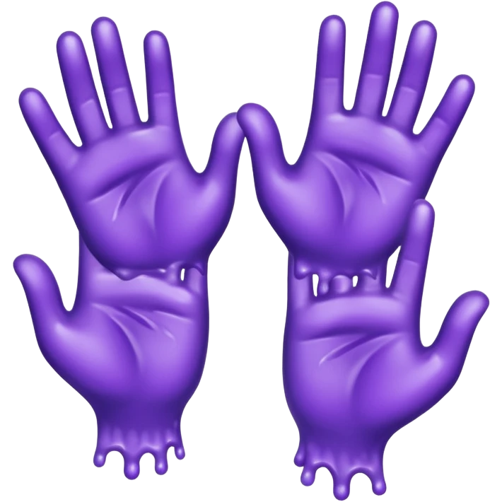 washing four purple hands emoji