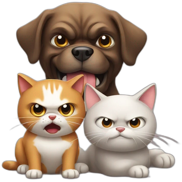 Super angry dog and cat emoji