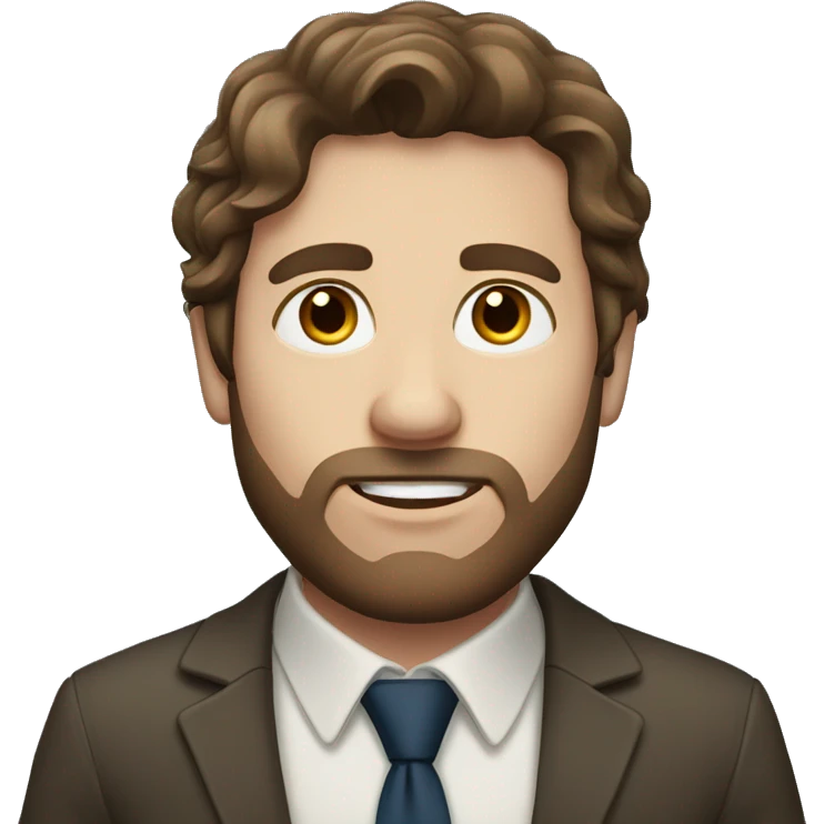 Irish guy with long dark brown hair heading to work emoji