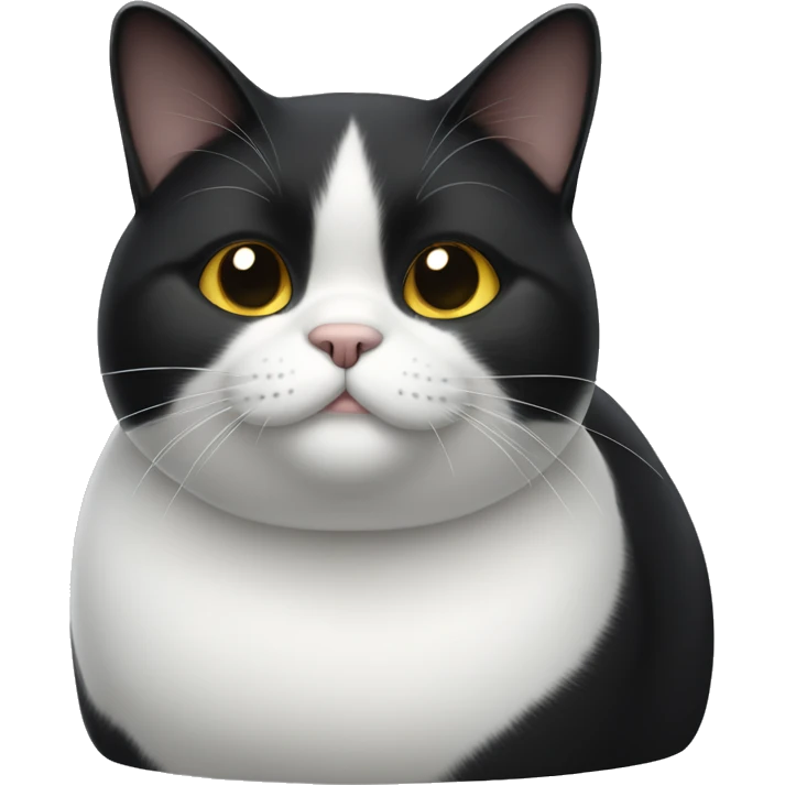 Fat black and white cat emoji