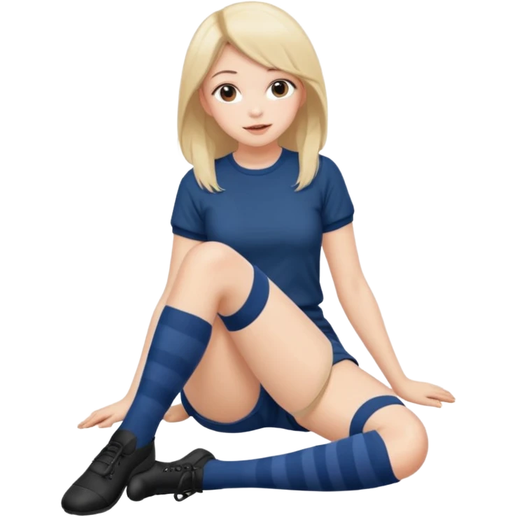 Cute girl thigh high socks sitting legs out  emoji